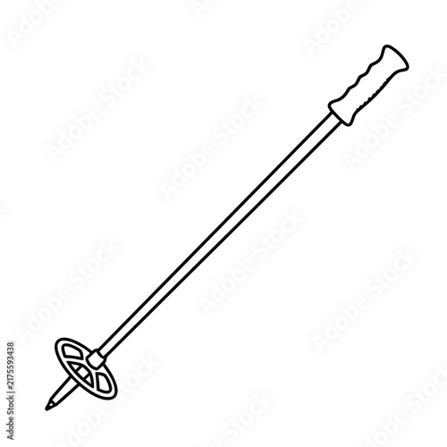 Ski pole outline