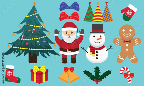 Christmas design elements, vector set for Christmas celebrations on December 25.