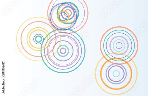 Abstract background with concentric circles on light blue for modern design.