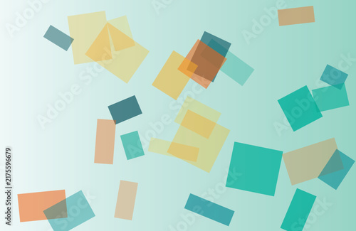 Abstract background with floating colorful squares for minimalist graphic design.