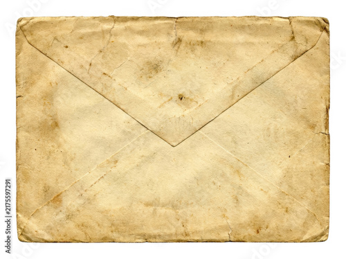 Vintage envelope displays aged paper texture with subtle creases and wear marks.