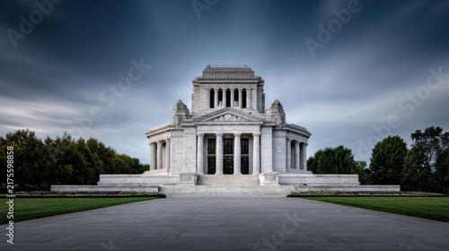 Majestic Monument with Classical Architecture Under Dramatic Sky