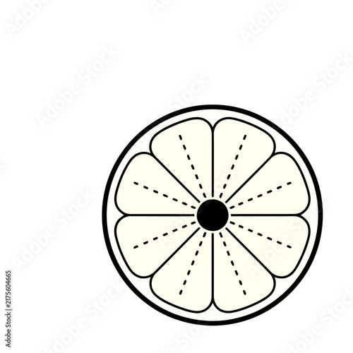 Stylized slice of citrus fruit
