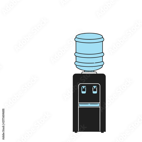 Water cooler with blue water bottle