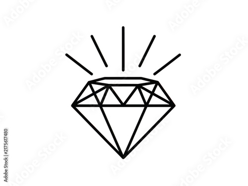 Geometric diamond shape icon with radiating lines