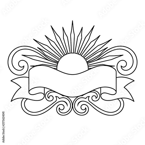 Sunburst Banner with Swirls