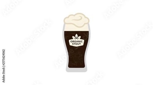 Foto Organic Stout Beer Glass Vector Illustration
