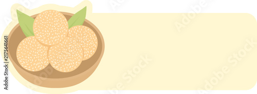 Illustration of Indonesian Food with Text Space