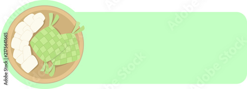 Illustration of Indonesian Food with Text Space
