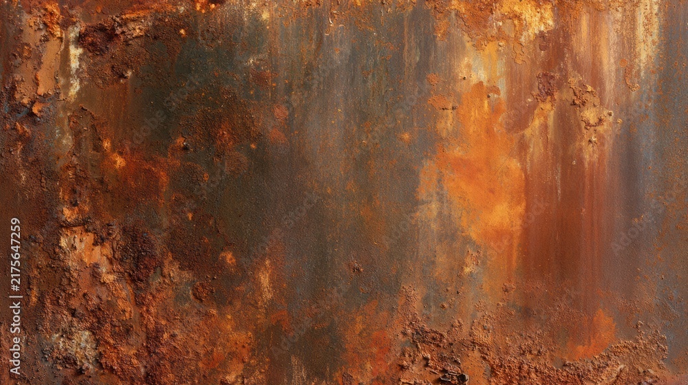 Obraz premium Surface of corten steel displays warm orange oxidation and industrial texture in an outdoor setting during daylight hours.