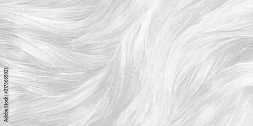 Soft white fur texture background with wavy hair pattern
