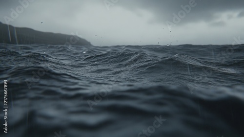 Dark ocean waves on a stormy day.