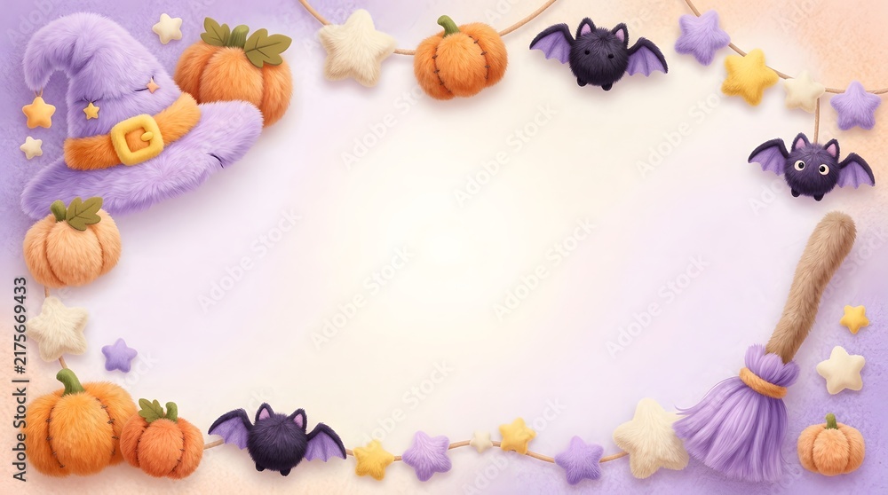 Fototapeta premium Magical Furry Halloween Banner