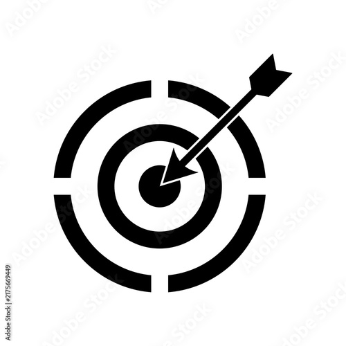 Black target icon with arrow hitting bullseye transparent PNG