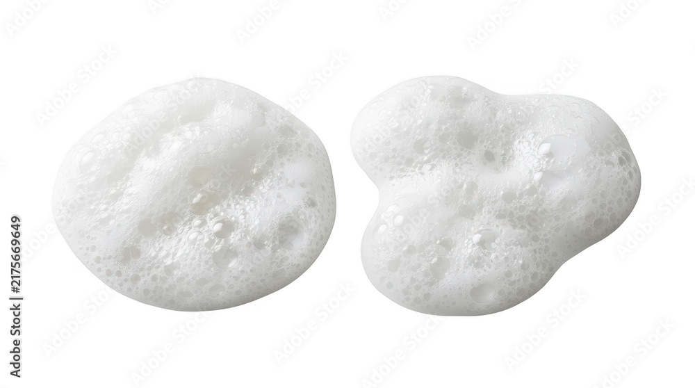 Fototapeta premium Two fluffy white clouds isolated on a simple background isolated on transparent background
