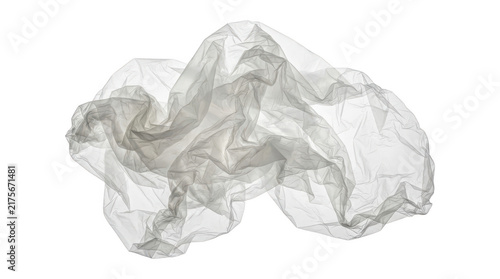 Crumpled white paper ball isolated on surface isolated on transparent background