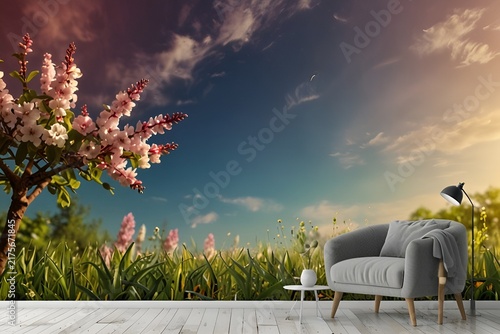 Abstract Spring Summer Background With Fresh Green Leaves And Vibrant Seasonal Nature Design