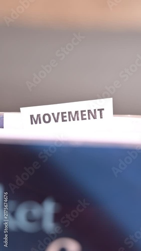 Movement Word on White Paper Representing Motion Activity and Change