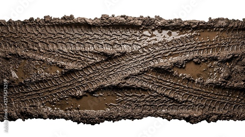 Tire tracks in mud puddle, off-road adventure, dirt path, grunge texture
