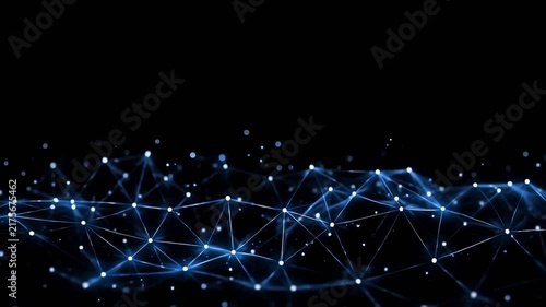 Blue Network Presentation Template with Large Copy Space on Dark Background