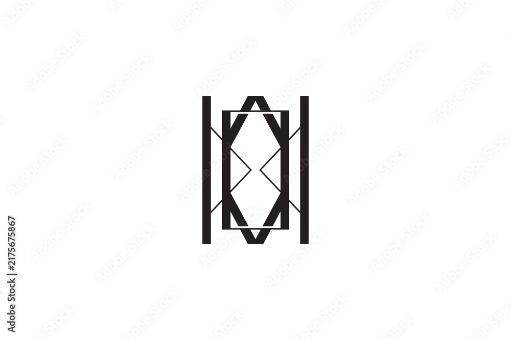 Naklejka premium Abstract Geometric Square Monogram Logo Vector Template