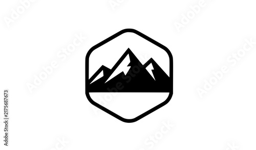 Mountain Badge Logo Template – Simple Outdoor Adventure Vector Emblem