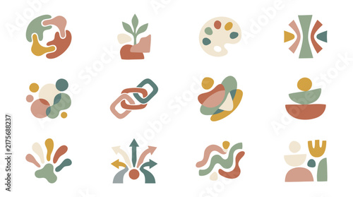Collection of Abstract Organic Shapes and Forms.
