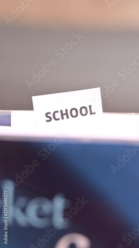 School Word on White Paper Representing Education Knowledge and Student Life