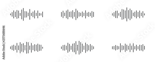Set of sound wave icon in flat style for audio playback, equalizer settings, or volume levels. Vector sound wave icon graphic design.
