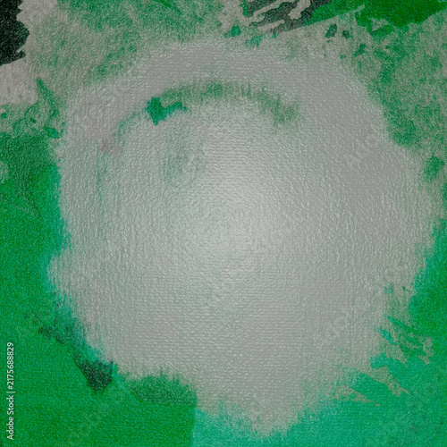 Abstract green and white textured background, with a central, white circle