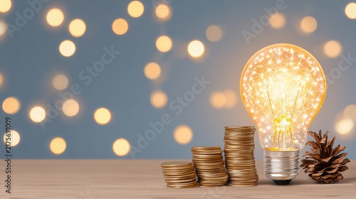 passive income investment glowing coins laptop lights background concept