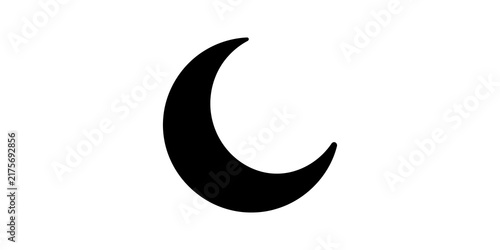 Cuadro en lienzo Black crescent moon silhouette icon representing night time and sleep