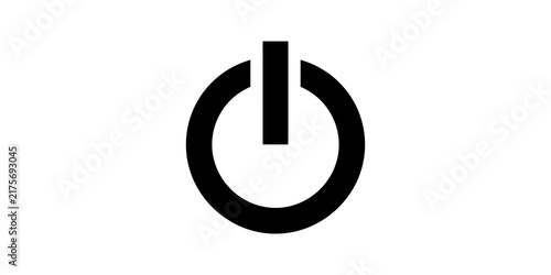 Fotografie Power button black silhouette icon for technology electronic devices menu