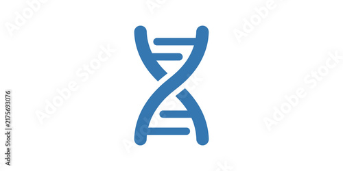 Canvastavla Blue DNA strand icon for biotechnology research and medical genetic study