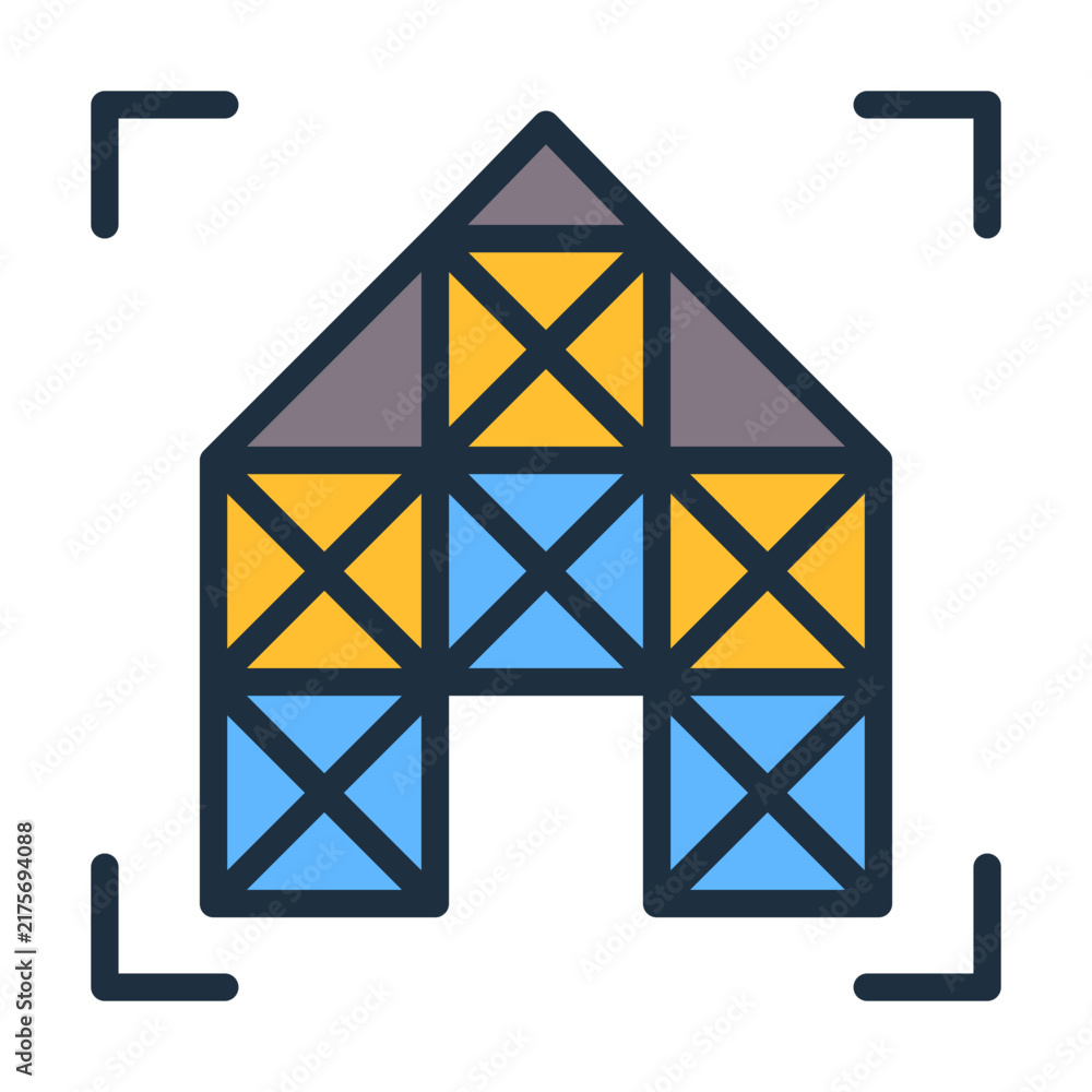 Naklejka premium Structural Design Icon - Lineal Color