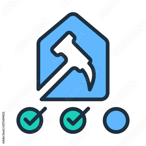 Renovation Planning Icon - Lineal Color