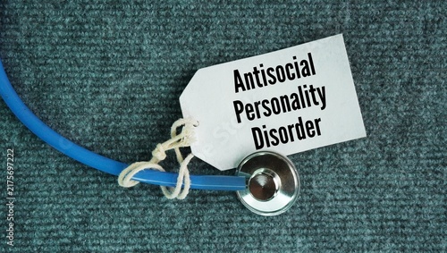 Canvas Print Stethoscope and paper tag with the words Antisocial personality disorder