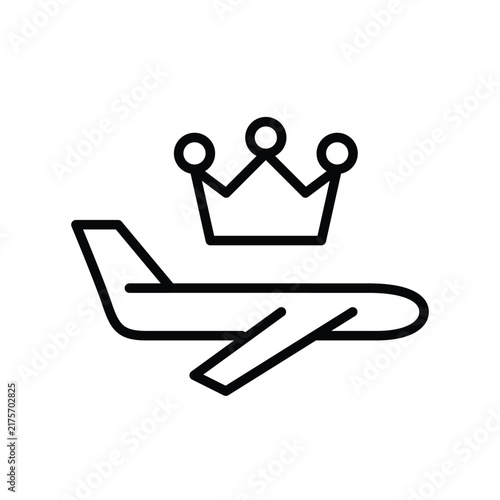 Premium air travel, luxury flight experience, first class flights. Pixel perfect, editable stroke vector icon