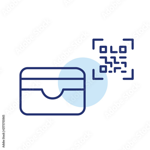 Scan for payment, digital wallet, remote credit. QR code. Pixel perfect, editable stroke vector icon