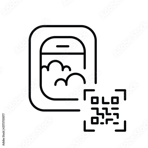 Scan to access journey information, digital boarding, remote travel. Pixel perfect, editable stroke vector icon