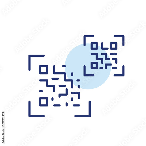 Scan qr code, verify to access, instant sync. Pixel perfect, editable stroke vector icon