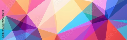 Colorful abstract geometric pattern with overlapping translucent polygons in vibrant shades.