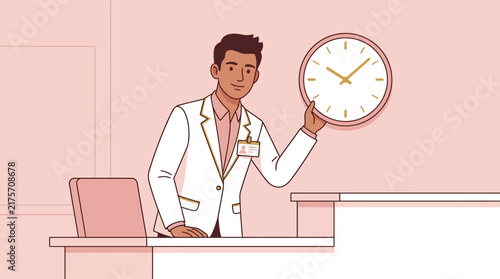 Doctor Holding Clock, Healthcare Time Management Concept