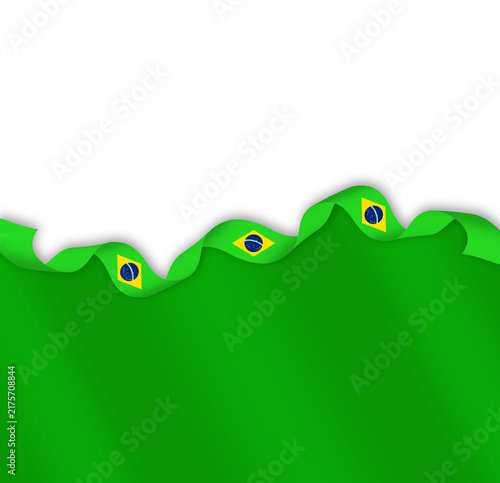 Brazil flag ribbon border 
