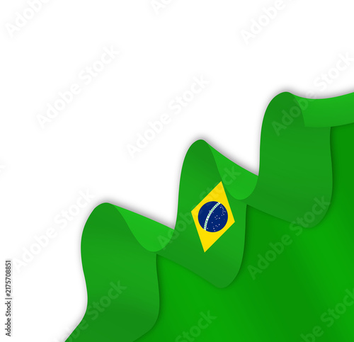 Brazil flag ribbon border 