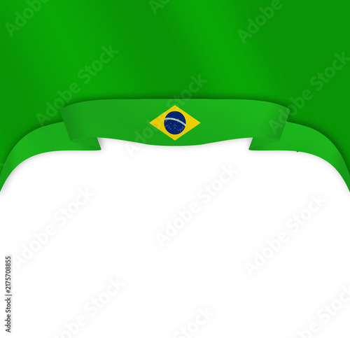 Brazil flag ribbon border 