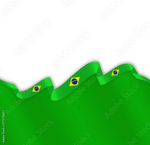 Brazil flag ribbon border 