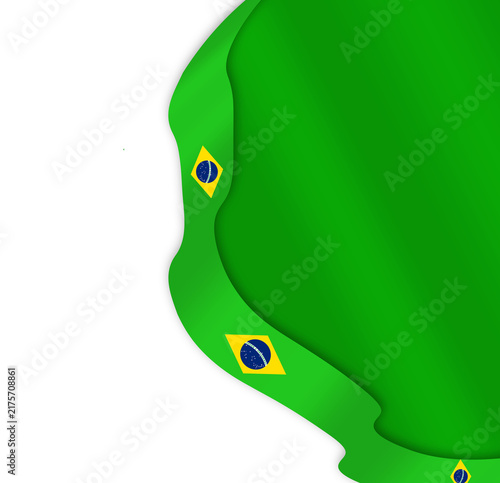 Brazil flag ribbon border 