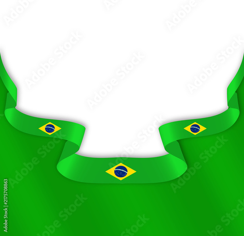Brazil flag ribbon border 