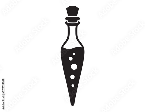 Canvastavla Magic potion bottle silhouette vector icon for halloween themed graphic design i